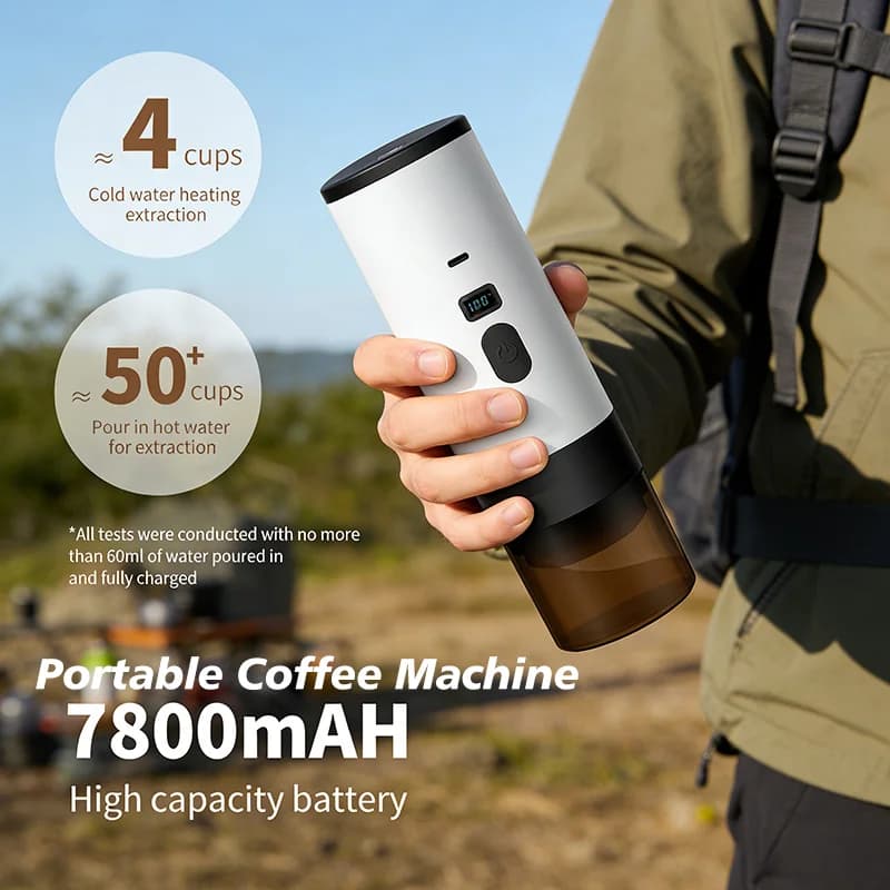 מכונת קפה חשמלית ניידת 7800mAh